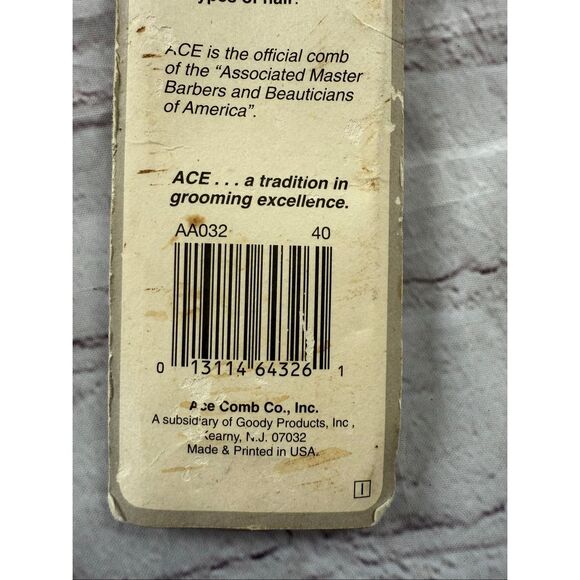 Vintage Genuine Ace All Purpose Hair Comb Brown Tortoise Print Retro Barber NEW - Picture 4 of 6